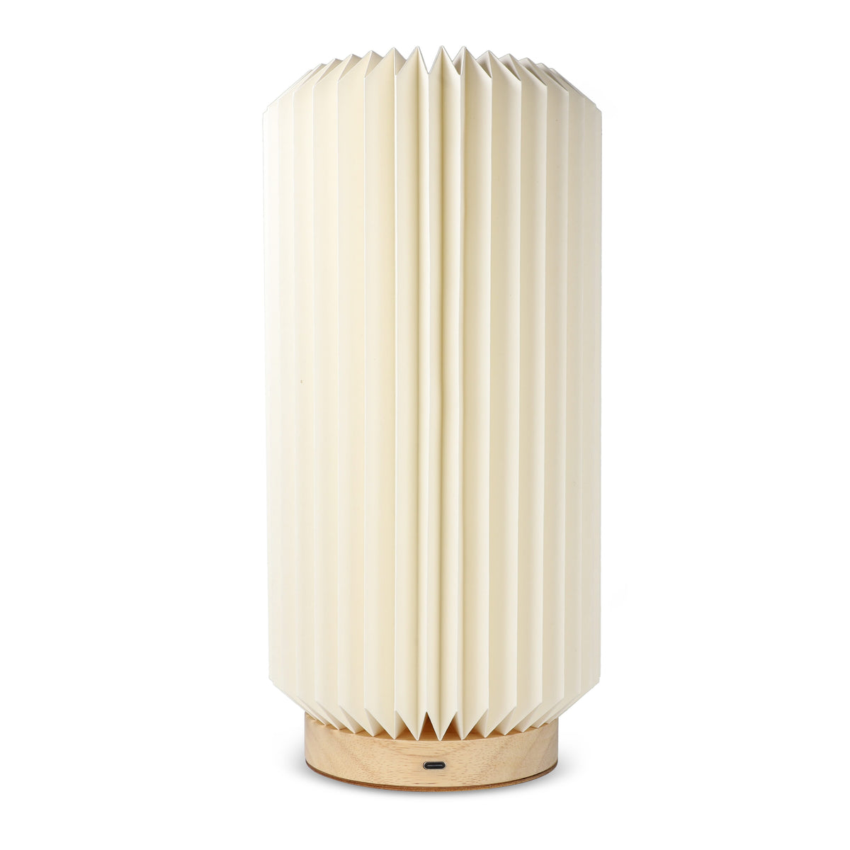 Coollux vouwbare papieren LED lamp Aurora Tall op houten voet, 32cm
