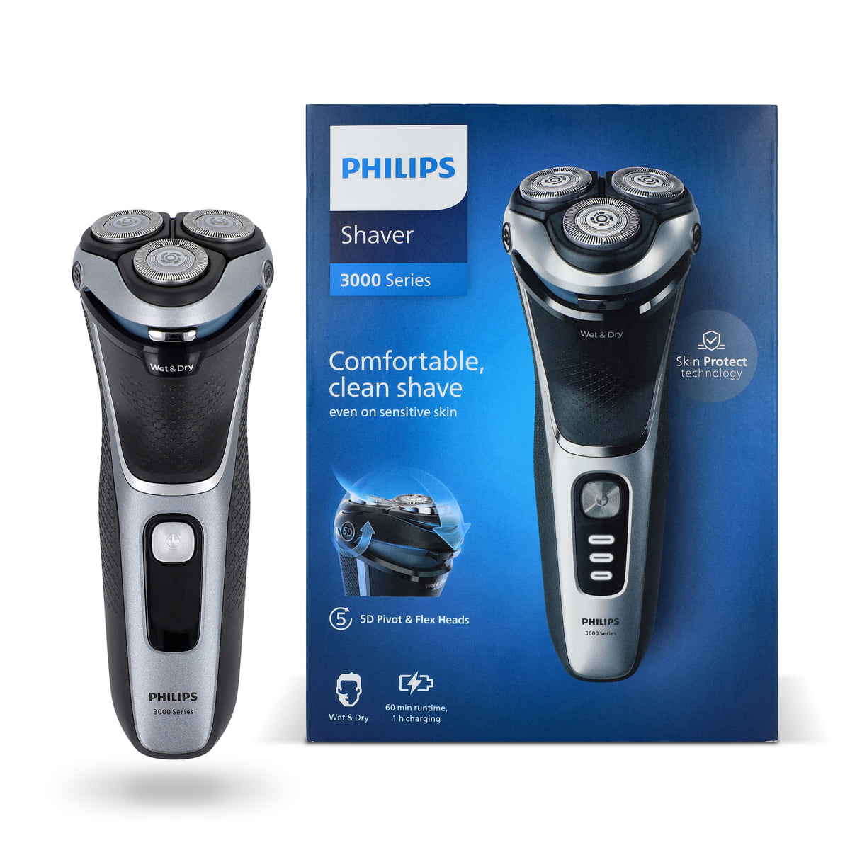 S3341|PhilipsElektrisch scheerapparaat voor nat en droog scheren