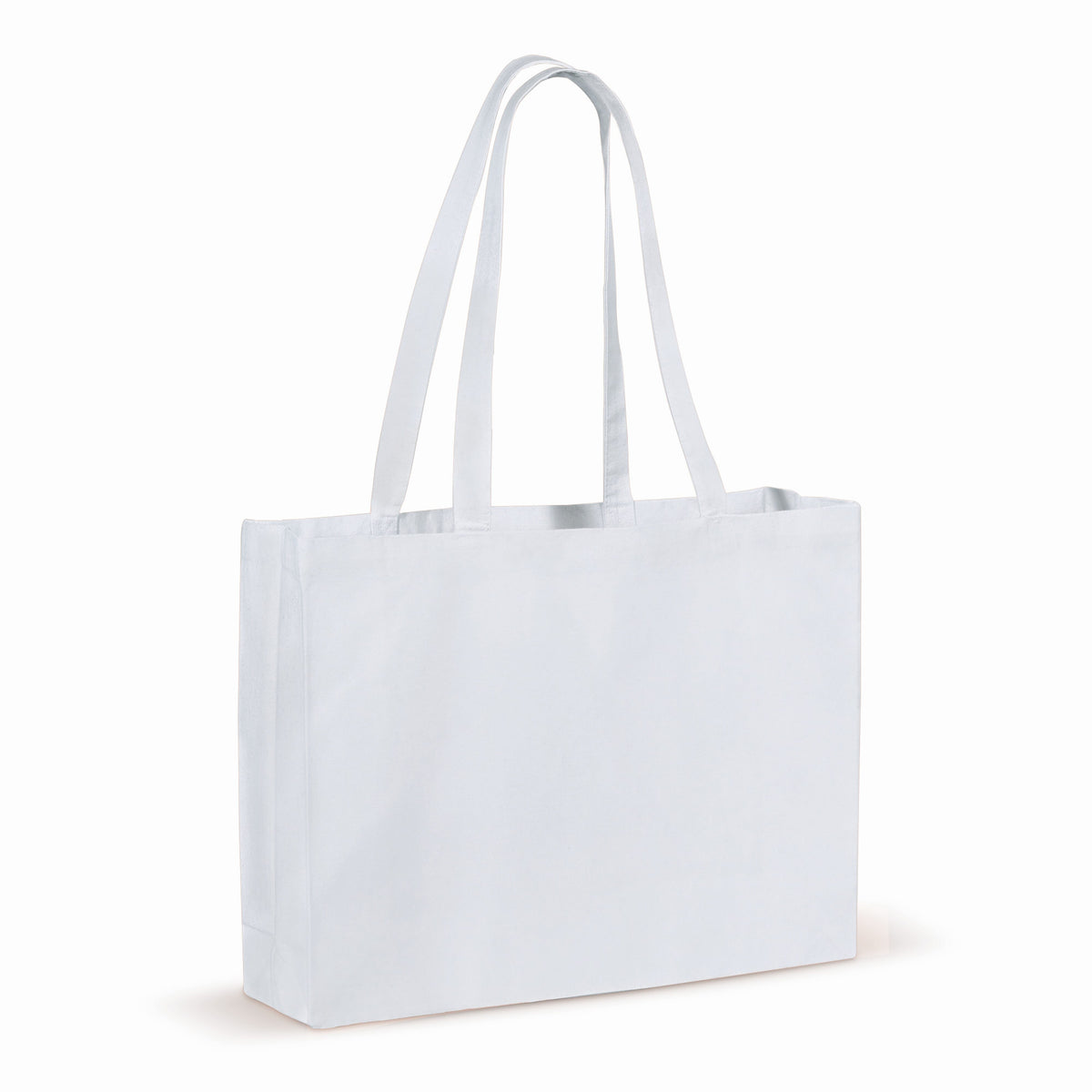Draagtas gerecycled katoen met bodem 140g/m² 49x14x37cm