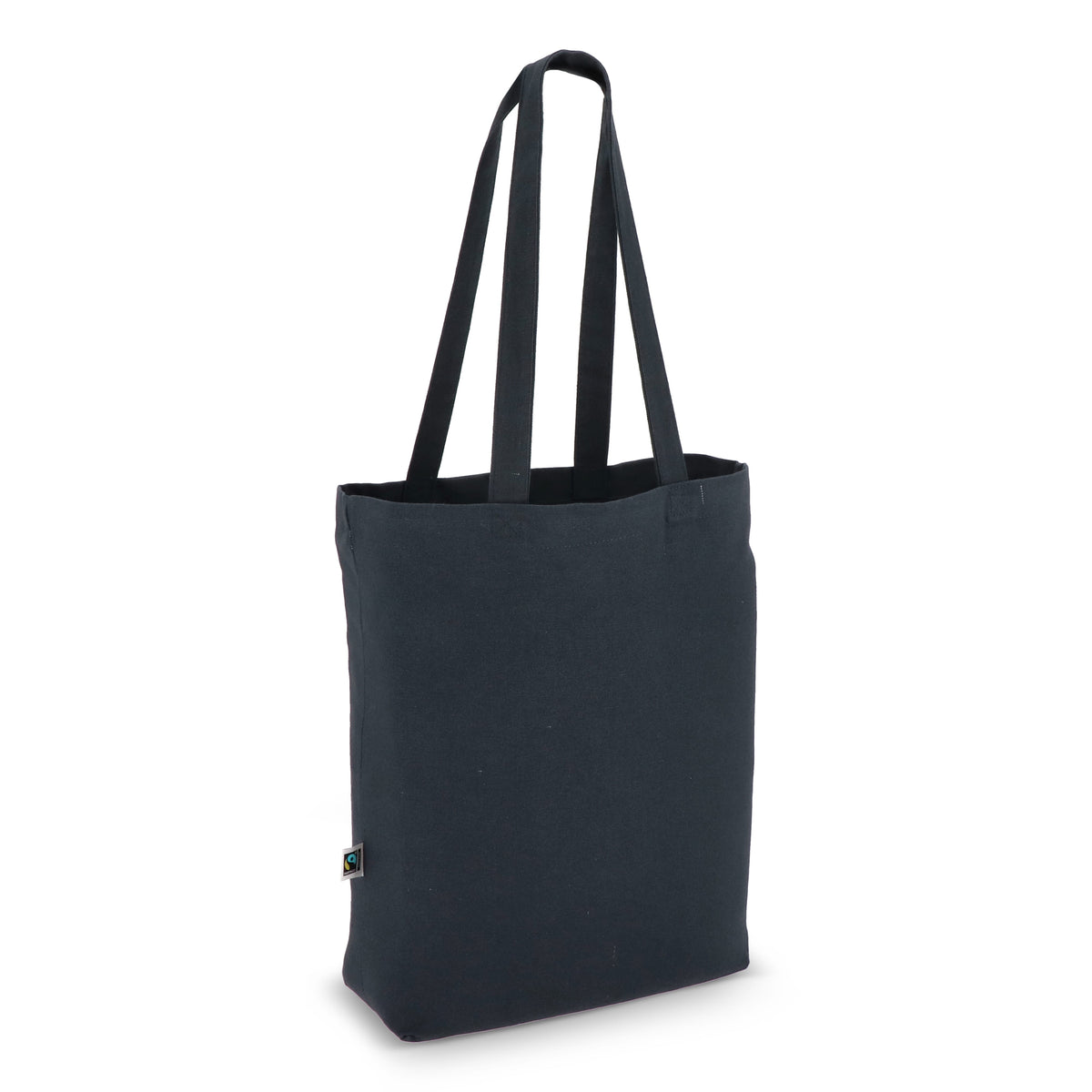 Fairtrade katoenen tas gekleurd lang 270g/m² 42x12x43cm