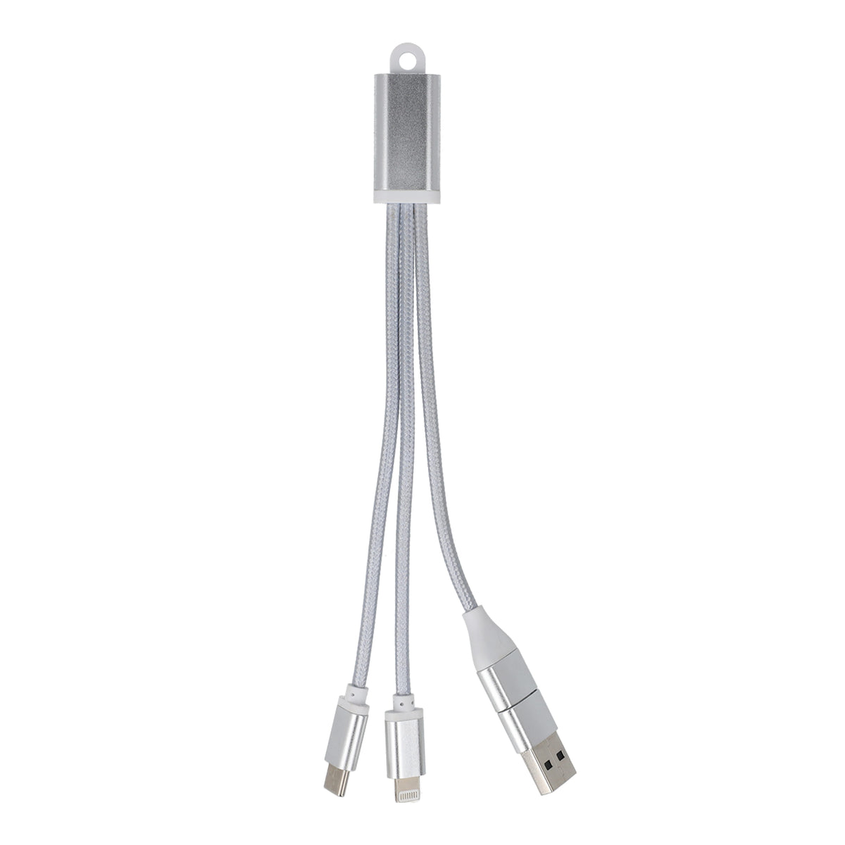 2-in-1 Oplaadkabel USB-A/C naar USB-C & Lightning Aluminium