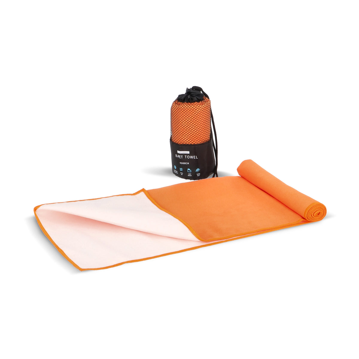 R-PET sneldrogende sport handdoek 40x80cm met etui (200g/m²) sublimatie