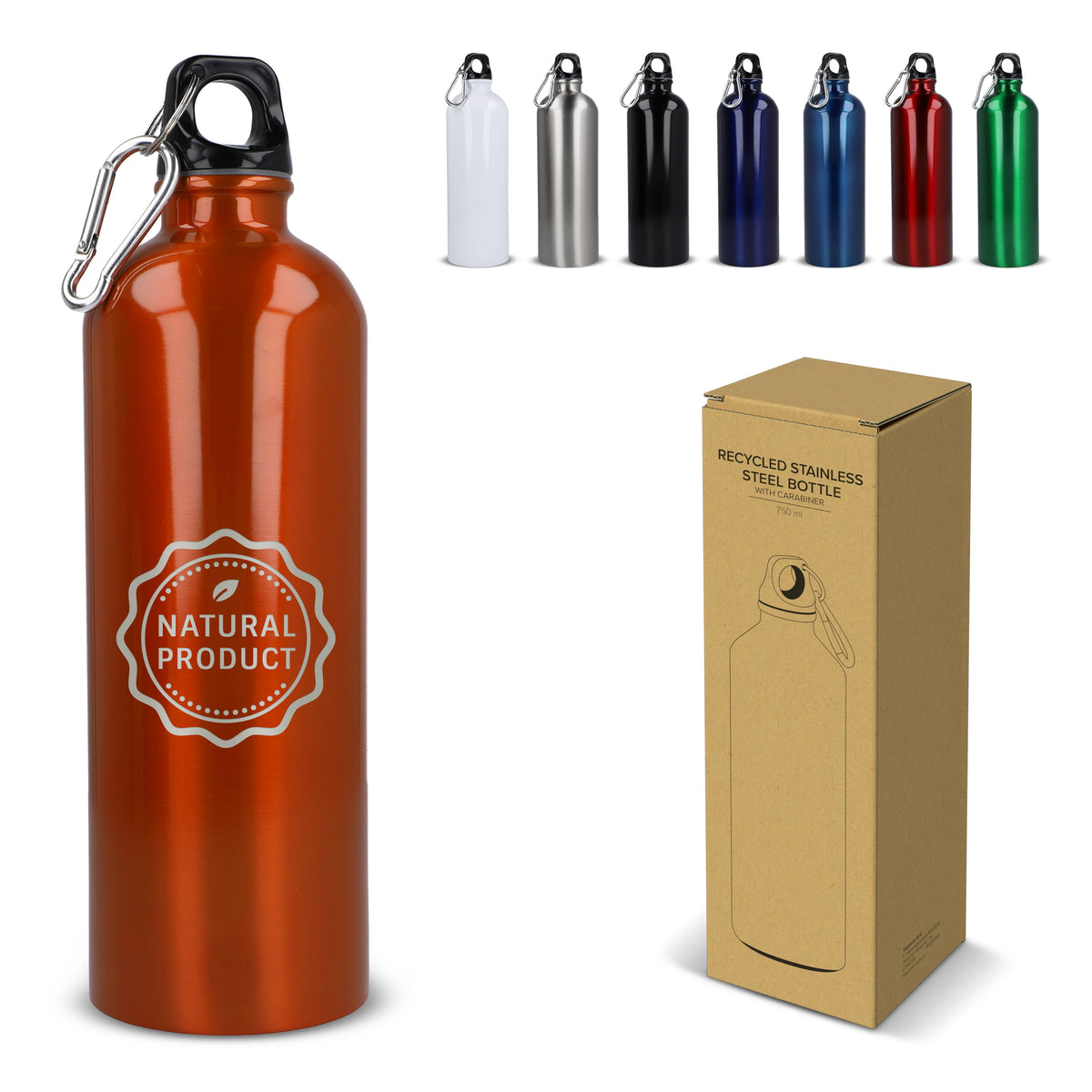 R-SS enkelwandige fles met karabijnhaak 750ml