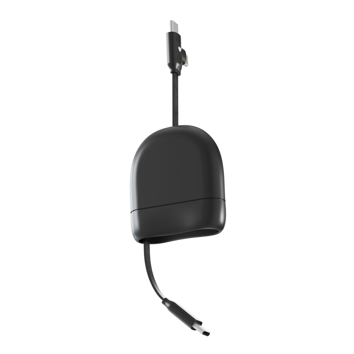 Xoopar ICE-R Uittrekbare USB-C en Lightning Kabel 60W 1 Meter