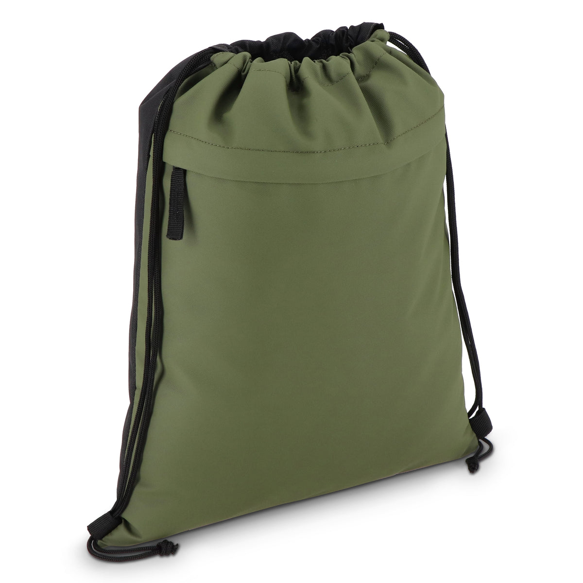 PU gecoorde 600D gerecycled PET trekkoordtas 33 x 42 cm