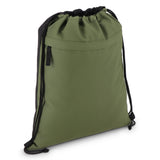 PU gecoorde 600D gerecycled PET trekkoordtas 33 x 42 cm