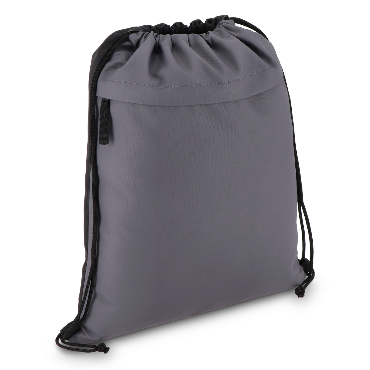 PU gecoorde 600D gerecycled PET trekkoordtas 33 x 42 cm