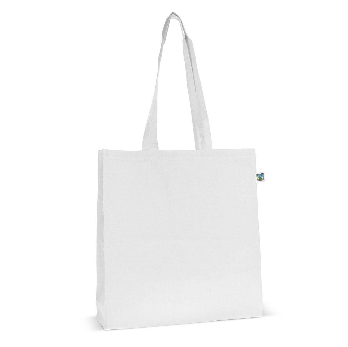 Fairtrade katoenen tas gekleurd lang 140g/m² 38x10x42cm