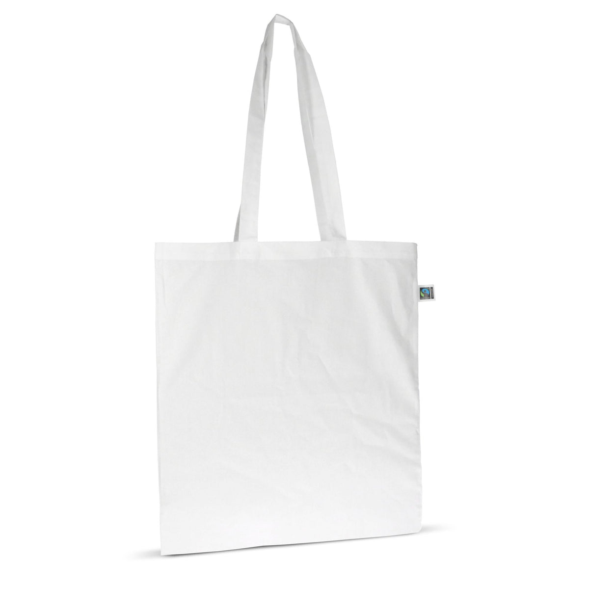 Fairtrade katoenen tas gekleurd lang 140g/m² 38x42cm