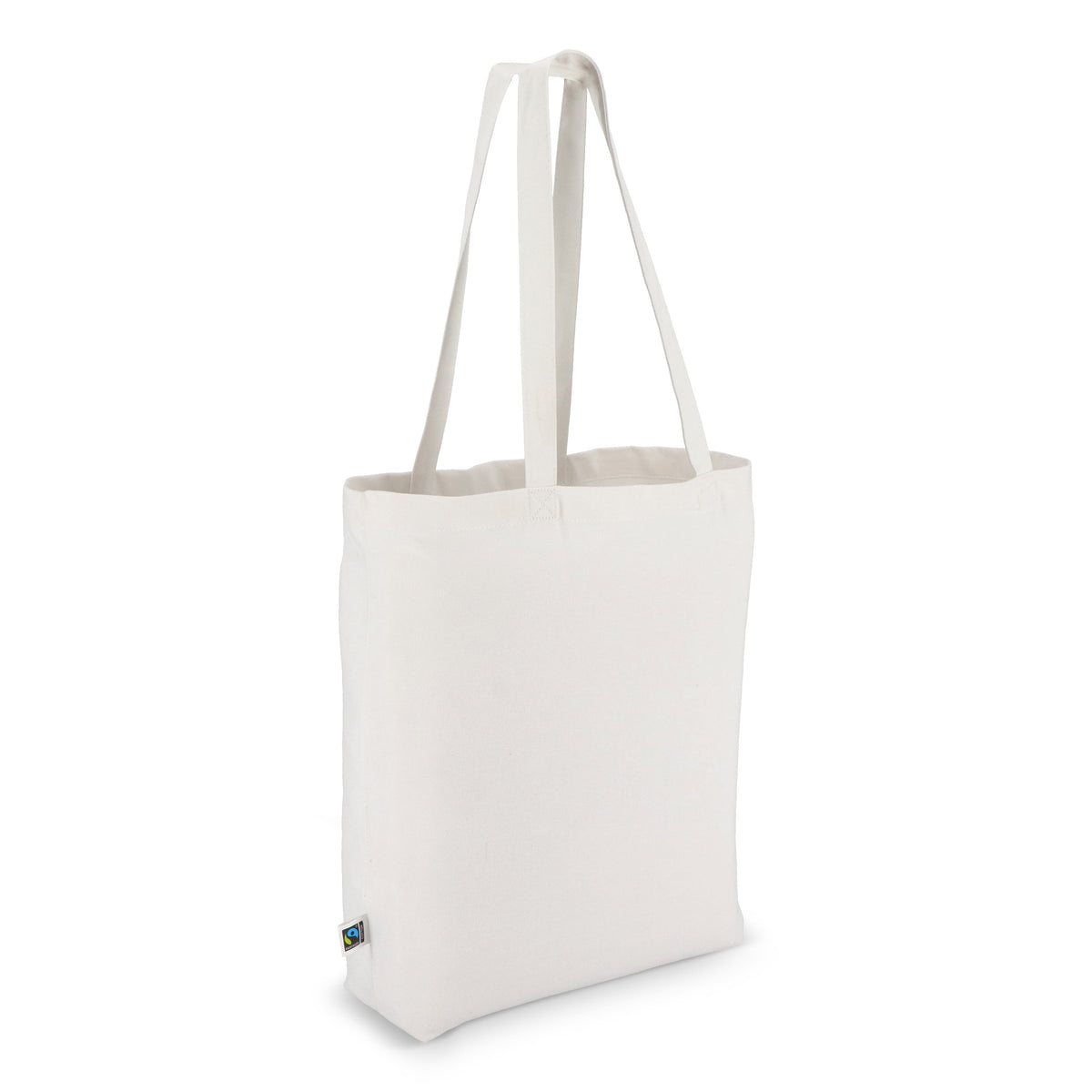 Fairtrade katoenen tas gekleurd lang 270g/m² 42x12x43cm