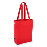 Fairtrade katoenen tas gekleurd lang 270g/m² 42x12x43cm