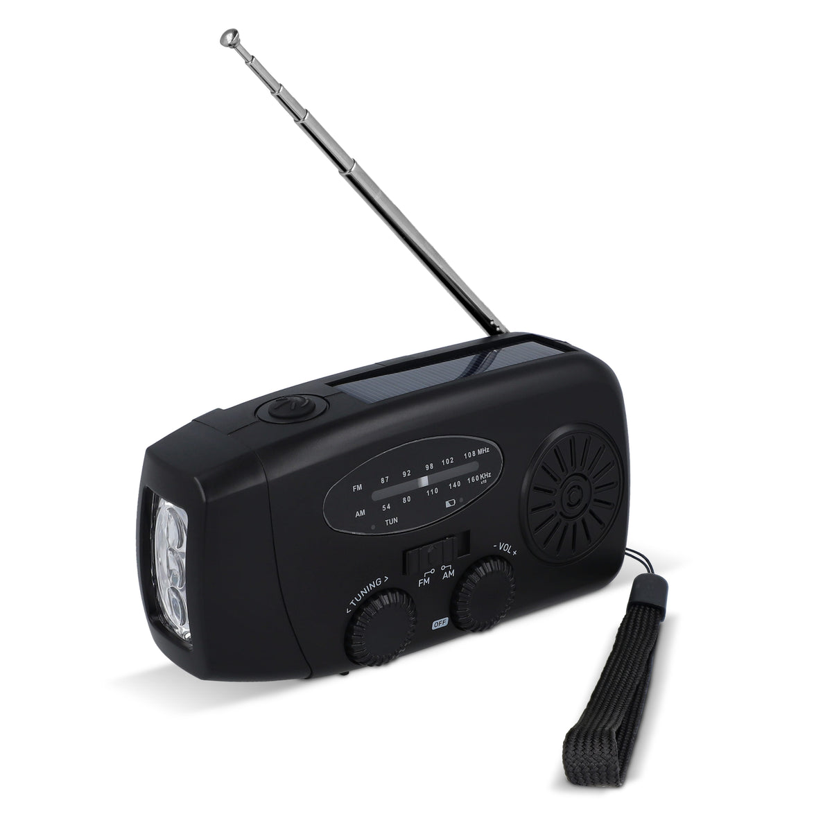SafeSound Noodradio met Zonne-energie en Opwindbaar
