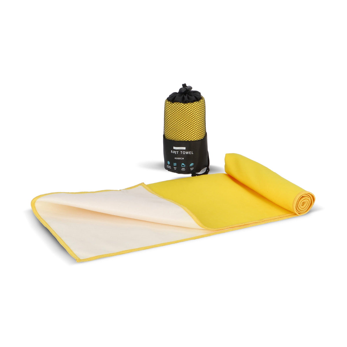 R-PET sneldrogende sport handdoek 40x80cm met etui (200g/m²) sublimatie
