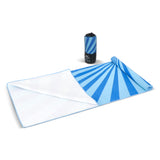 R-PET sneldrogende strandlaken 100x180cm met opbergzak (200g/m²) sublimatie