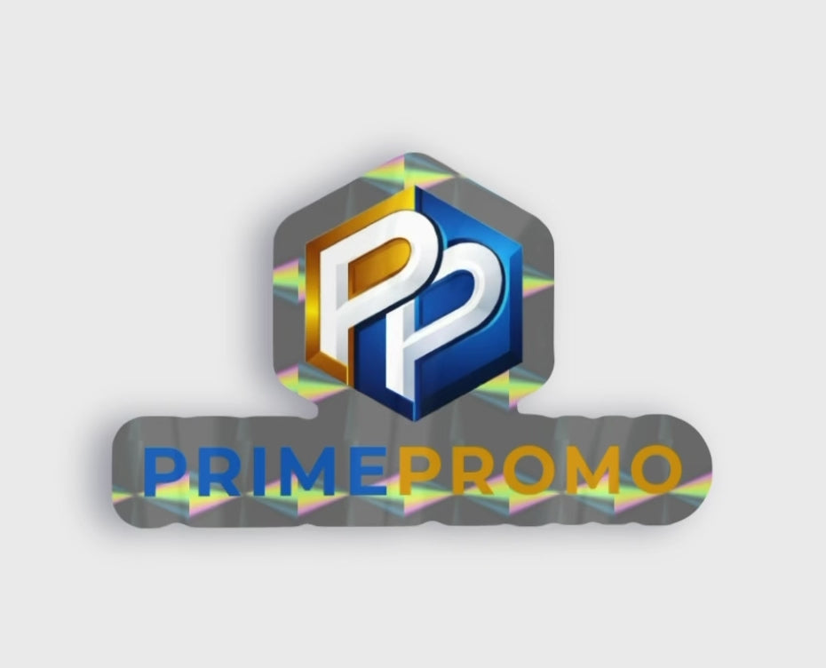 prismatische stickers met een glanzend, lichtbrekend effect dat vanuit verschillende hoeken verandert.